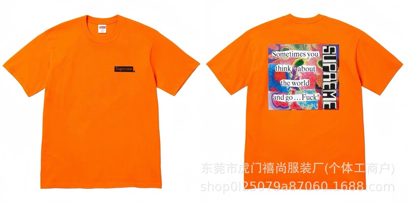 クロスボーダー25ss美潮Supreme文字プリントラウンドネック半袖男女兼用カジュアルTシャツ純綿快適|undefined