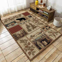 北欧复古客厅地毯美式乡村卧室床边毯亚马逊代发地垫家用客厅地毯