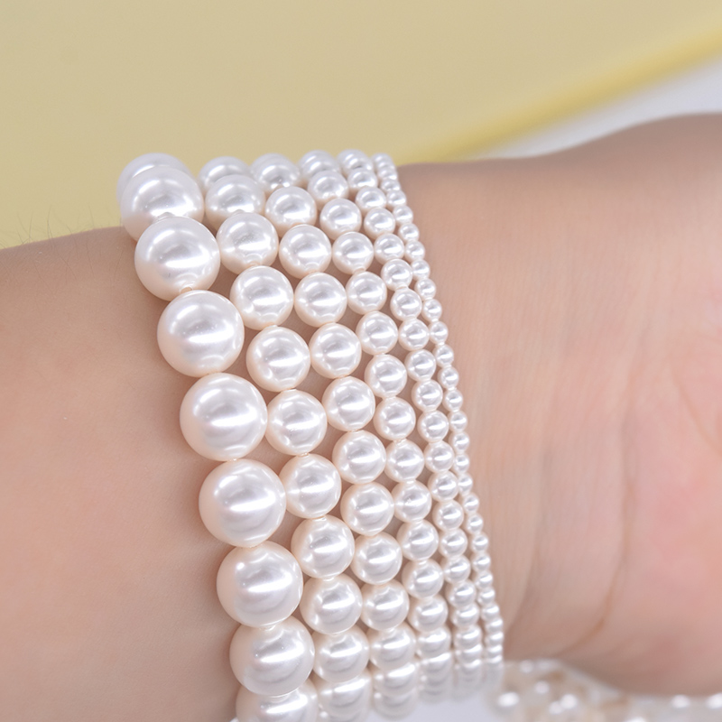 import glass round beads pearl