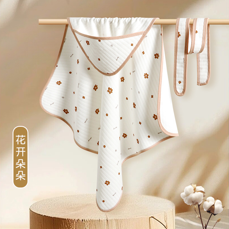 Cotton quilt bag with hat just born spring, summer, autumn and winter bag single delivery room infant swaddling bag wholesale