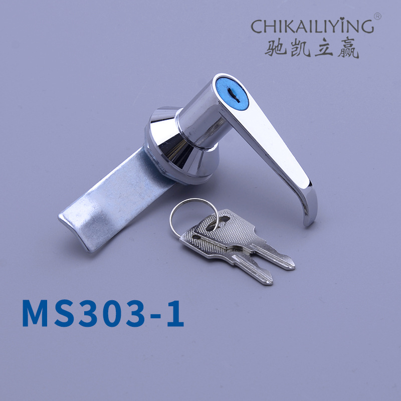 新MS303-1-A柜门把手锁开关柜照明箱铁皮柜机箱柜五金设备执手锁