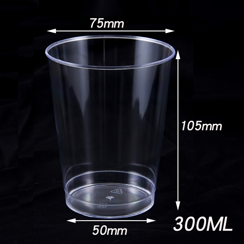 Taza de aviación desechable de plástico duro 210ml taza de engrosamiento rígida bebida transparente esmerilado espacial