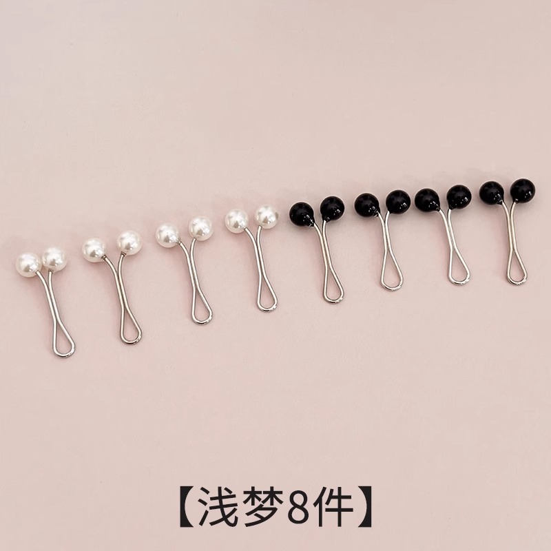 Camiseta corta camiseta anti-caída clip de metal fijo perilla de la camisa demasiado larga ajuste corto botón fijo cintura