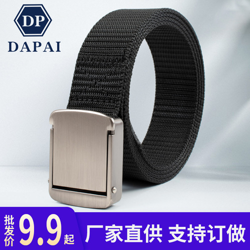 Wholesale Nylon Belt with Alloy Buckle for Men and Women, Casual Student Military Style Belt, Fashionable and Versatile Canvas Belt