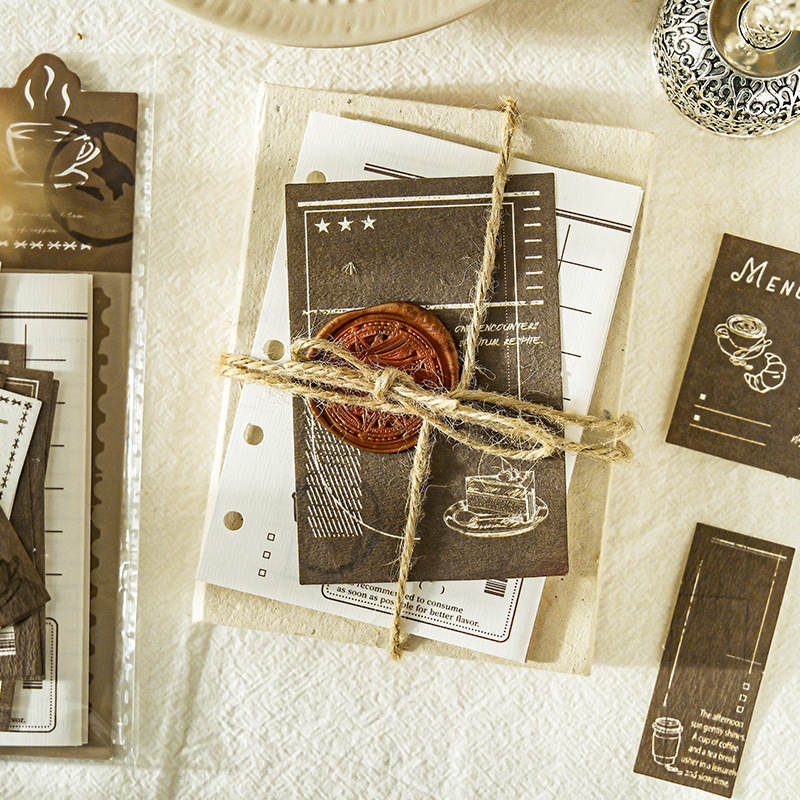 Material de papel especial de Mu Ran, serie de estaciones de entrega lenta de tiempo, decoración de cuaderno de papel inferior rasgable de tres pliegues de estilo retro