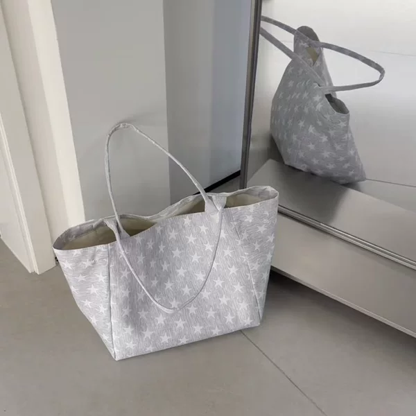New Korean hot-selling niche artistic style large-capacity casual tote bag, sweet and laid-back shoulder bag for women