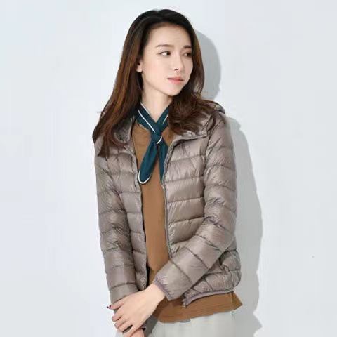 Chaqueta Corta de Algodón para Mujer Transfronteriza 2024, Estilo Coreano Ajustado, Modelo Delgado, Capa de Algodón Lluvia de Seda, con Capucha, Mayorista