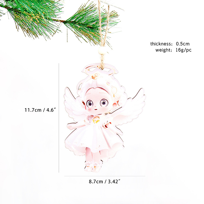 Decoraciones de Navidad de madera colgante decoración del hogar festivales artesanía de madera colgante colgante de árbol de Navidad