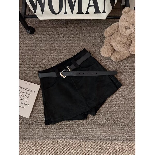 Colored retro velvet autumn skirt