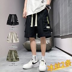 夏のオーバーオールメンズスポーツショーツゆったり薄手トレンドブランド学生メンズアメリカンボーイズクォーターパンツカジュアルパンツ