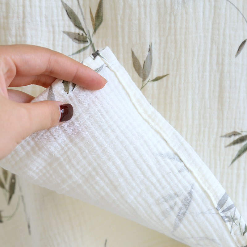 Frühling und Sommer Neuer Japanischer Kimono-Bademantel 100% Baumwollkrepp Damen-Bademantel Dünner Weicher Bequemer Nachthemd Haus-Pyjama für Frauen – Detail 14