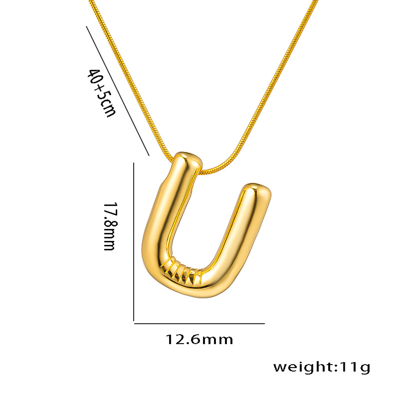 Titan Stahl Vintage-Stil Brief Überzug Halskette Mit Anhänger display picture 4
