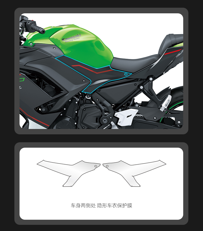 Suitable for Kawasaki Ninja NINJA650: invisible car wrap, body paint protection film, transparent scratch-resistant modification accessory