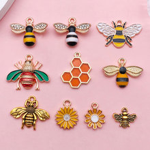 韩版滴油1个小蜜蜂饰品配件手工diy发饰手链项链材料合金饰品配件