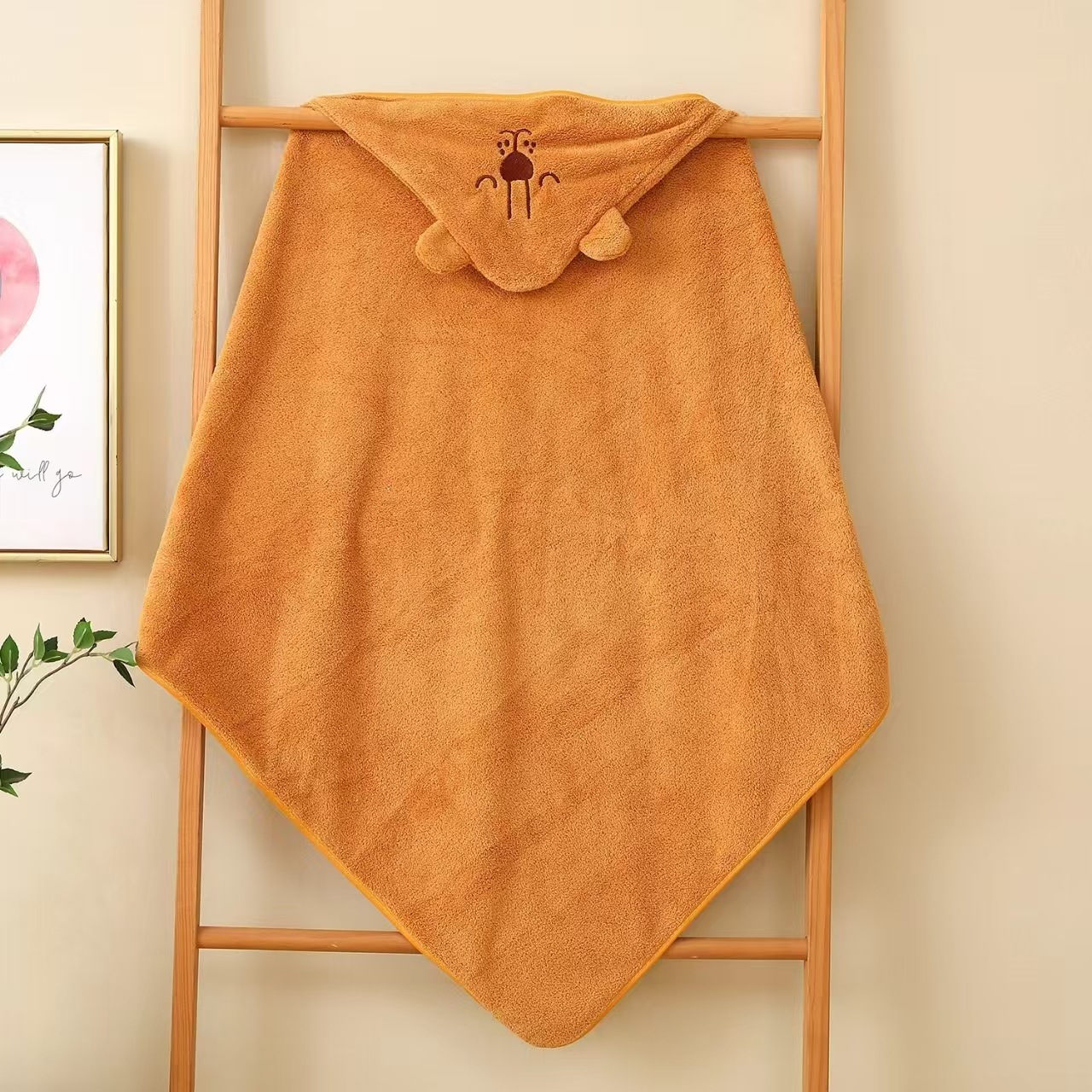 Capa para niños de lana de coral, toalla de baño para recién nacidos, envoltura cuadrada para bebés, sujetador para niños, cabello lacio