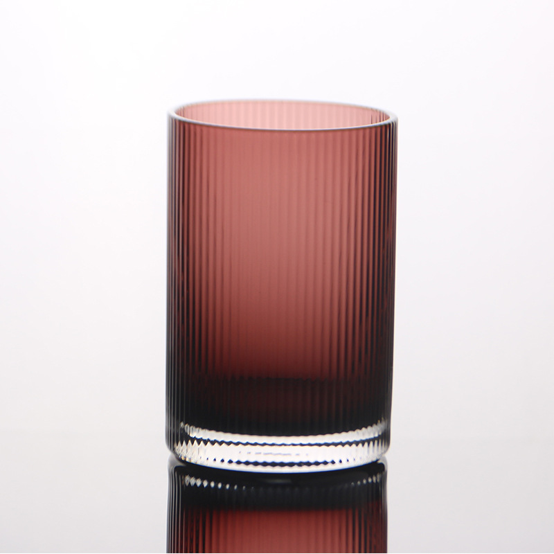 Taza de patrón de costilla de estilo japonés taza de té de vidrio de banda vertical juego de té taza de agua vino extranjero whisky copa de vino ins estilo nórdico internet celebridad