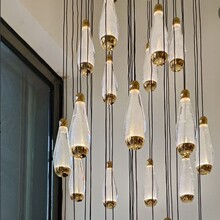 跨境亚马逊楼梯水晶吊灯别墅房地产售楼部KTV工程装饰灯