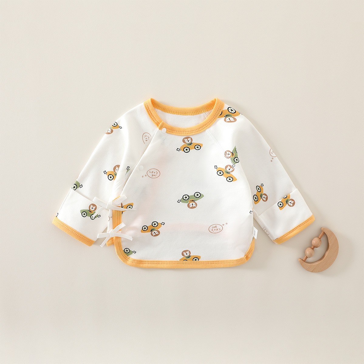 Ropa de media espalda recién nacido Four Seasons Algodón puro sin hueso bebé camisa de media manga bebé monje ropa Pijamas