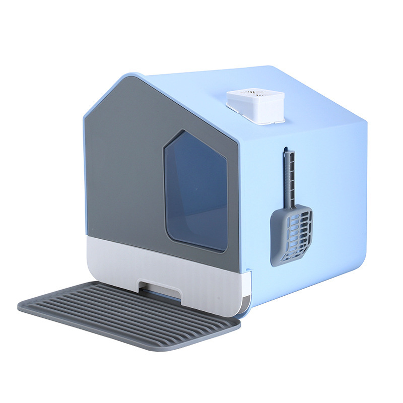 Caja de arena para gatos tipo casa anti-salpicaduras Cajón Grande completamente cerrado gato inodoro desodorante caja de arena para gatos jóvenes caja de arena para gatos