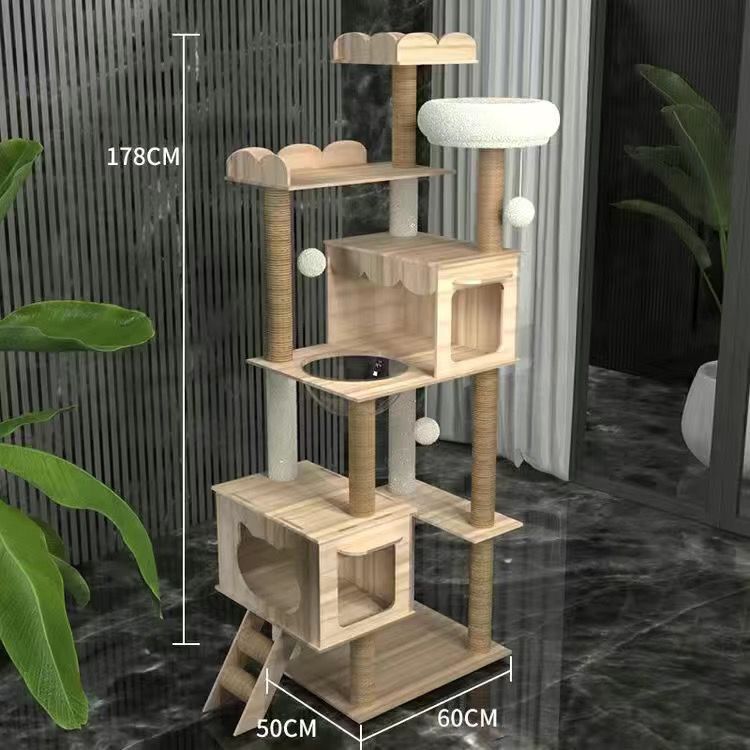 猫爬架猫窝猫树一体太空舱隧道跳台四季通用大型抓柱猫咪用品|undefined