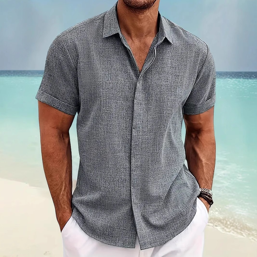 2026 Summer New Men's 3D Printed Pocketless Printed Collared Button Shirt (Amazon Foreign Trade/Cross-Border)
