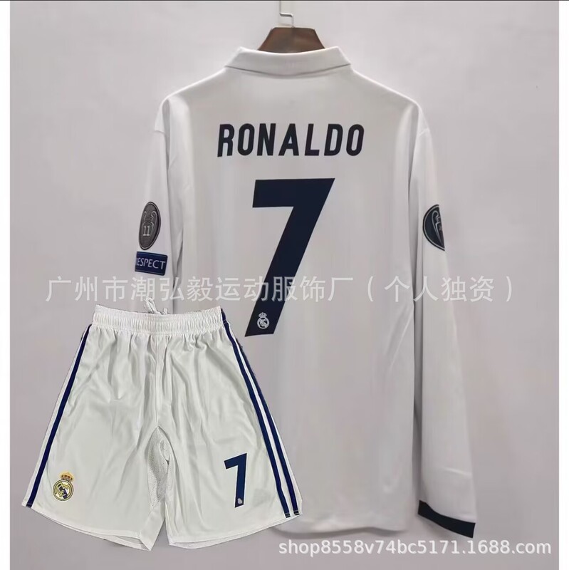 卸売レトロレアルマドリードジャージセット No. 7 ロナウドバルセロナメッシ AC22 カカサントスレッドマントサッカーユニフォーム|undefined