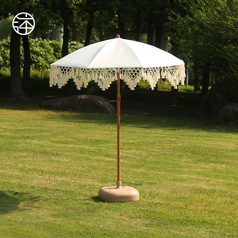 Triangular Tassel Umbrella Outdoor European and American Parasol Beach Garden American Courtyard Umbrella Special Large Umbrella for Stalls Triangular Tassel Umbrella Outdoor European and American Parasol Beach Garden American Courtyard Umbrella Special Large Umbrella for Stalls
