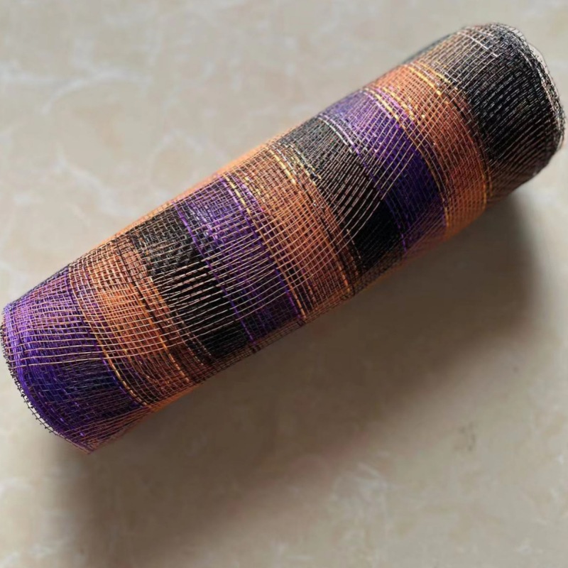 Rollo de malla de PP de 10 pulgadas * 10 yardas, material para guirnaldas, hilo de malla dorado navideño, cinta para embalaje con atmósfera festiva. image 40