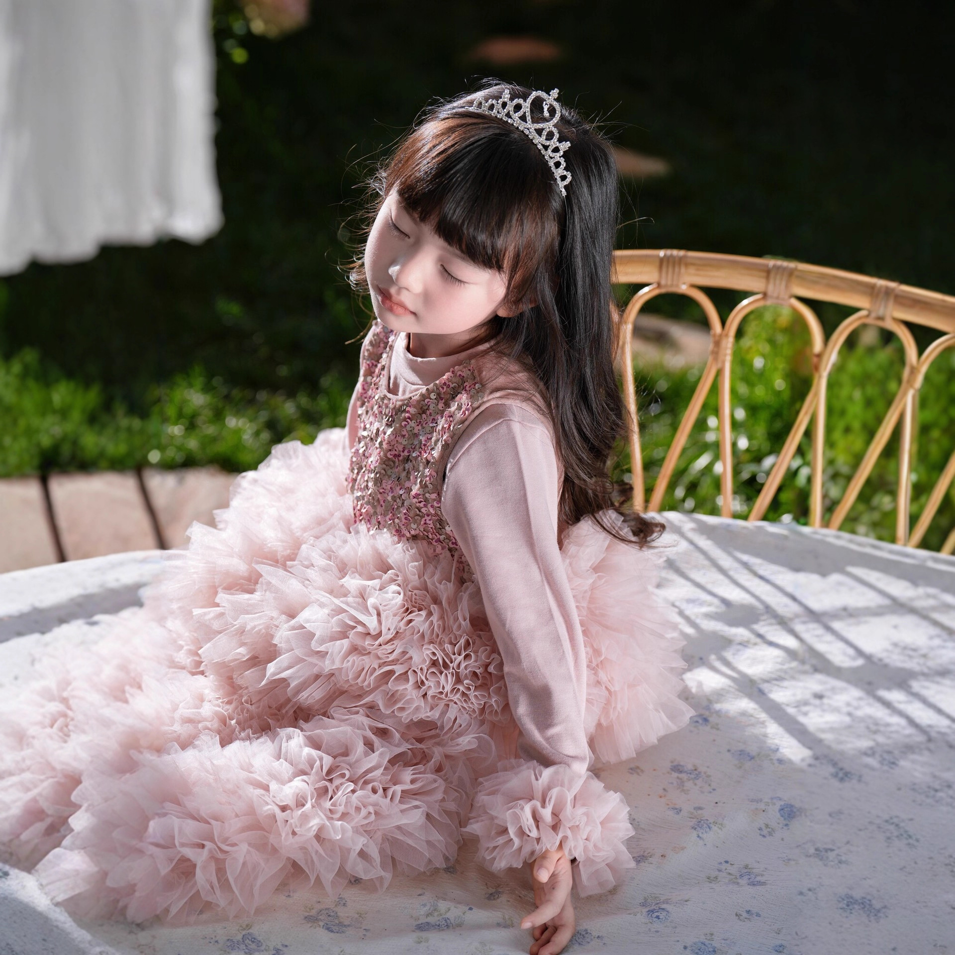 女童2025新款秋款公主裙宝宝礼服儿童亮片tutu蓬蓬裙