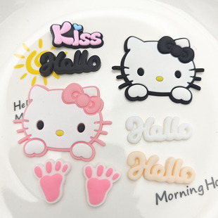 Cartoon cat pvc soft plastic patch diy hole shoes flower shoe buckle storage box mobile phone case bag decoration accessories