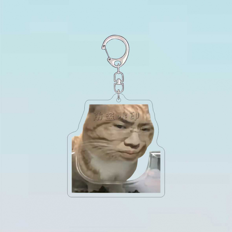 震え音爆火猫meme表情バッグのキーホルダーは抽象的なアクリルかばんのストラップを作って友達にプレゼントします|undefined
