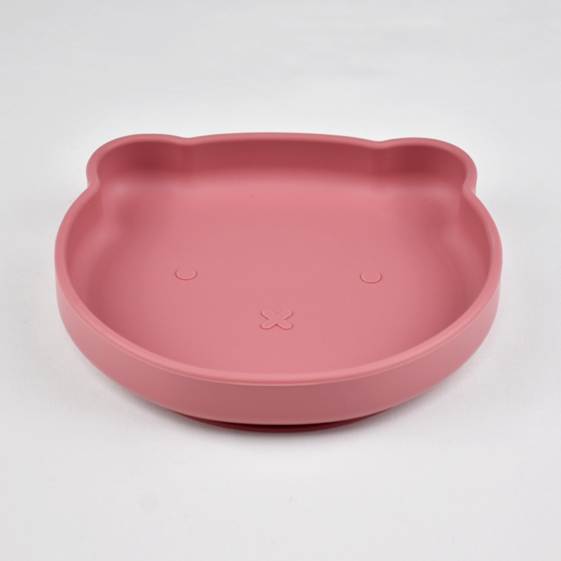 儿童餐具宝宝餐盘食品级硅胶婴儿辅食碗耐高温小熊碗吸盘喂养餐具|undefined