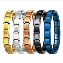 钛钢真空整条弹力手链弹力拼接基础表带链Italian Charm Bracelet