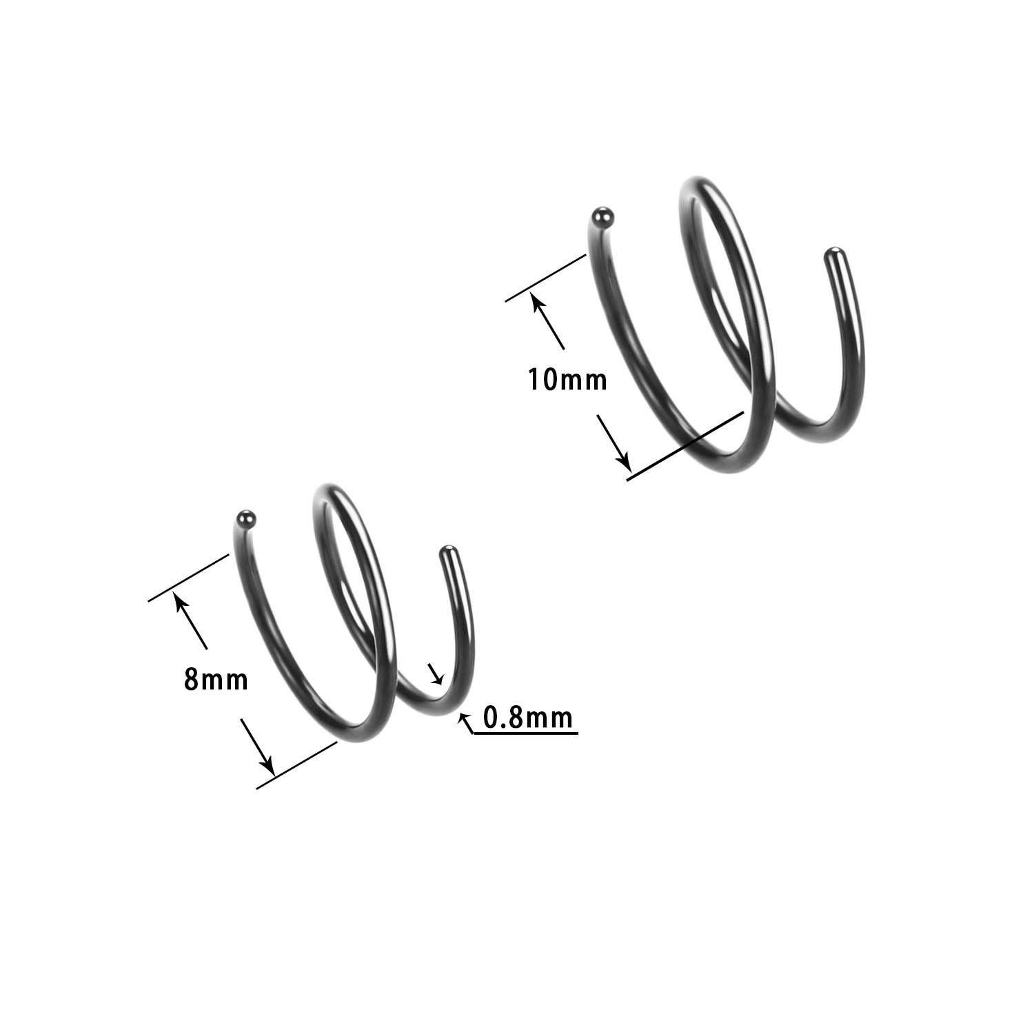 Simple Style Solid Color Stainless Steel Plating Nose Ring 1 Piece