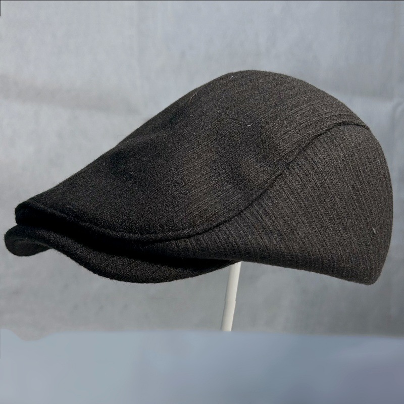 Otoño y invierno al aire libre Retro Boina Inglés nuevo sombrero caliente de mediana edad para hombres protección de orejas gorras de boca de pato