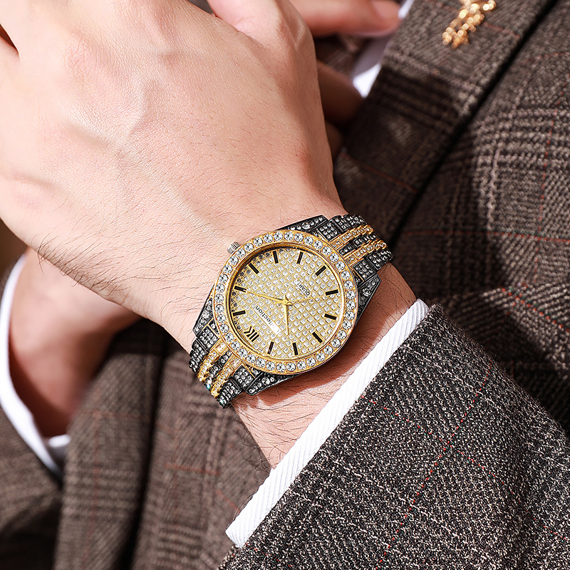 Steel Belt Strap Material Watch Classification Elegant Glam Color Block Single Folding Buckle Quartz Watch Men's Watches