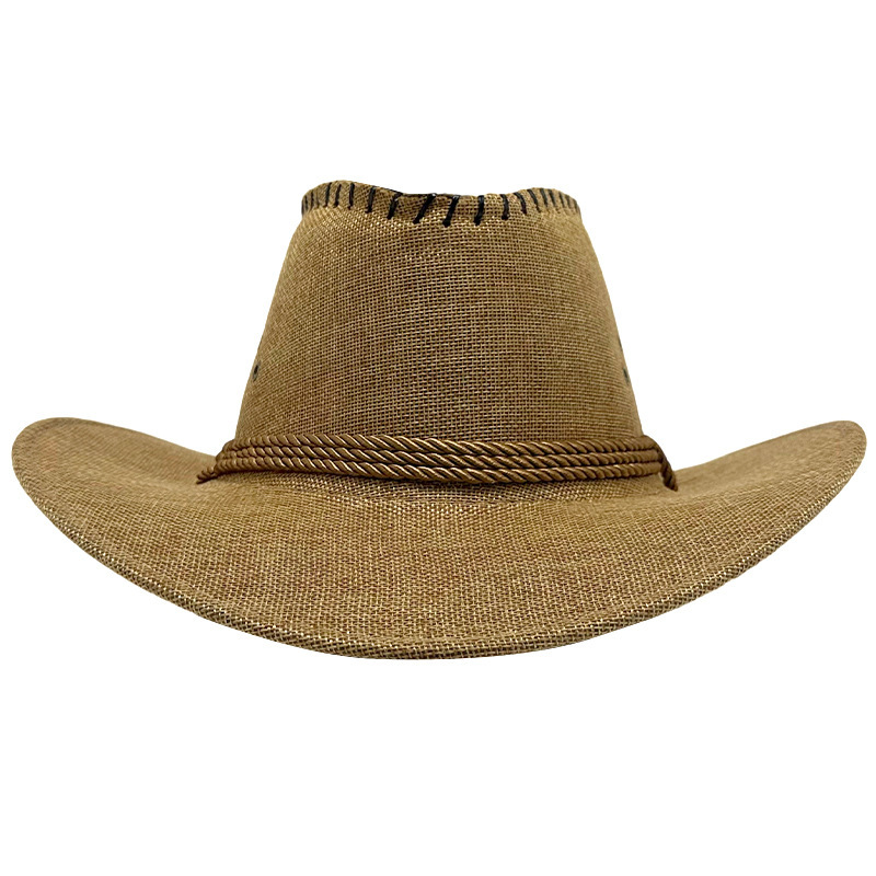 Vintage cowboyhatt i halm för män med brett brätte sommar_voghion.com