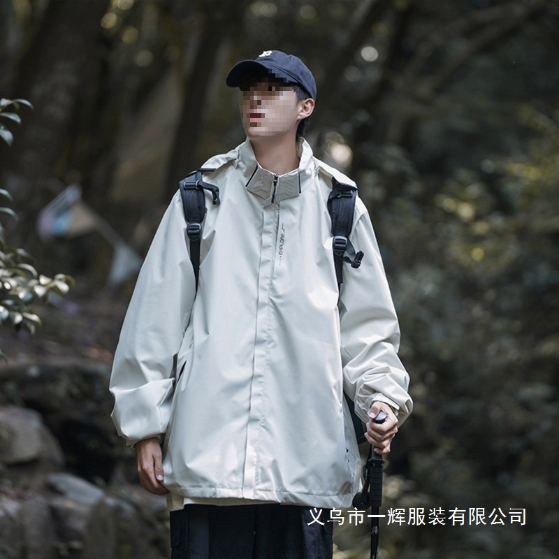 Tiktok Men's Jacket for Spring, Autumn, and Summer Outdoor Three-In-One Hiking and Mountaineering Jacket Simple Wholesale