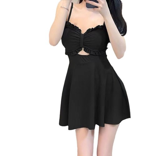 Summer New INSPOT Style Women's Two-Piece Swimsuit, Bodysuit Style Slimming, Stomach Covering Conservative Hot Spring Swimming Outfit