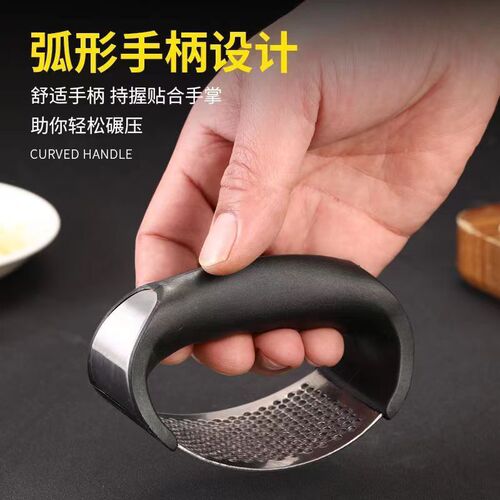 Stainless steel thickened garlic press garlic clamp garlic minced garlic masher garlic bowl kitchen