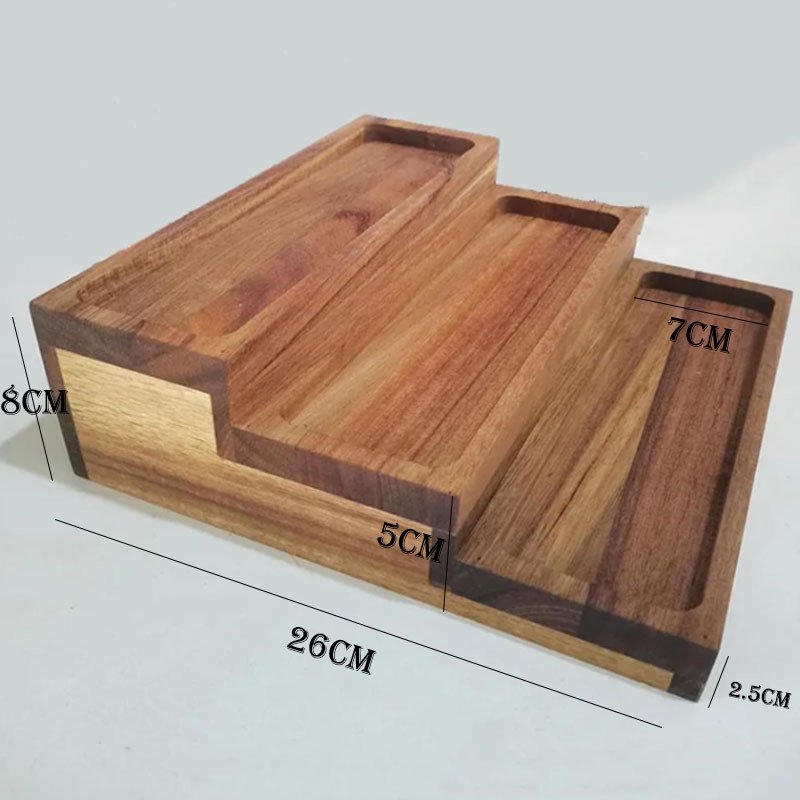 Estante de especias de cocina de madera de tres niveles, organizador multifuncional, modelo popular en Amazon