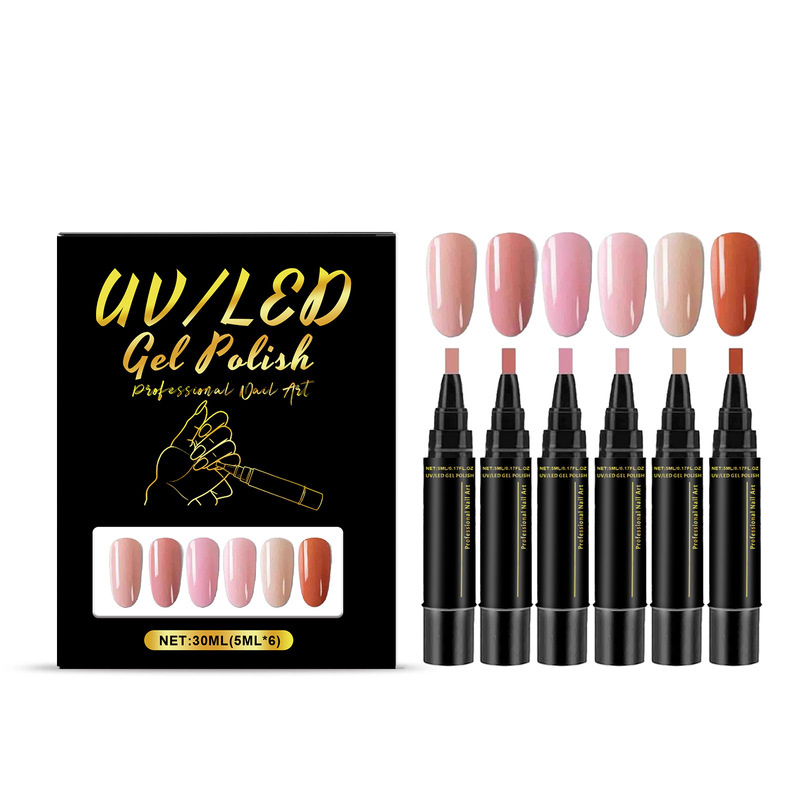 Nail Glue Pen Set Series Home Manicure Fancy Multi-Color Nail Polish Pen Fashionable Mixed Colors Convenient Application