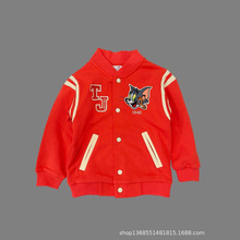 跨境外贸童装欧美原单H家男中小童外套棒球服卡通刺绣秋季新款