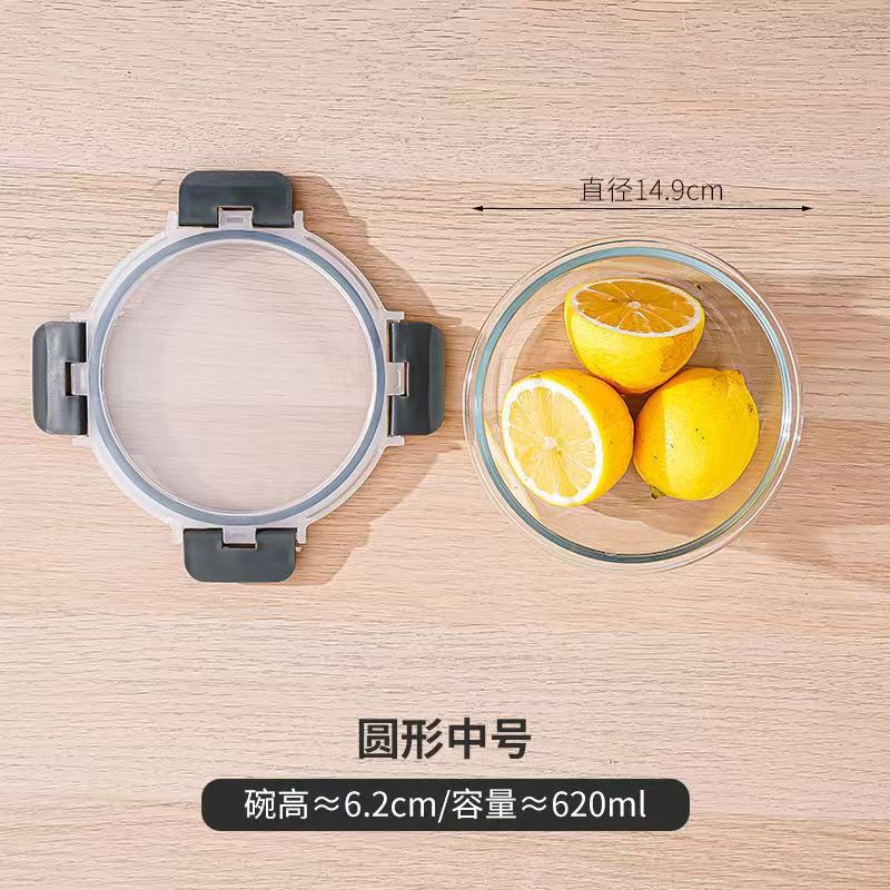 Tuppers rectangulares de vidrio borosilicato con tapa, grado alimenticio