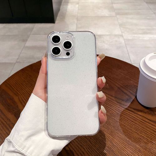 Transparent glitter suitable for Apple iPhone 16 Pro Max minimalist phone case for iPhone 13/XR anti-slip TPU protective cover