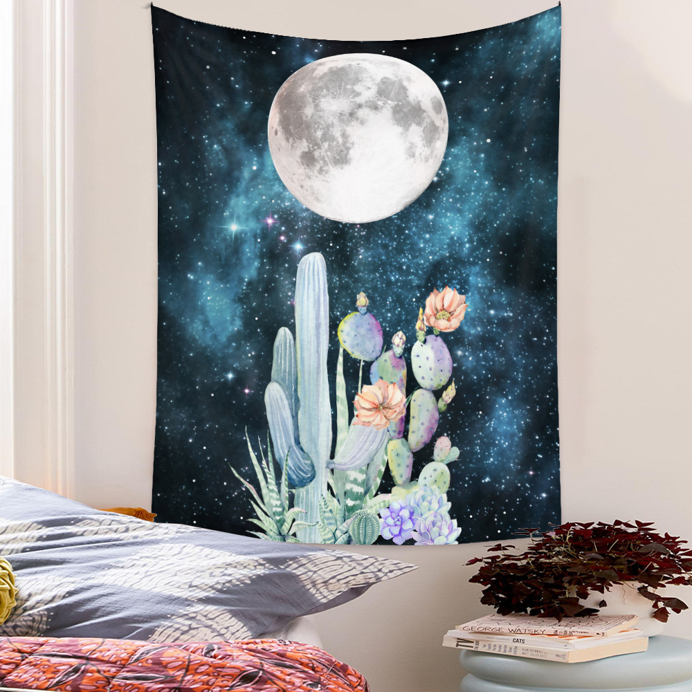 Bohemian Moon Cactus Tapestry Home Background Decoration Wholesale Nihaojewelry display picture 5