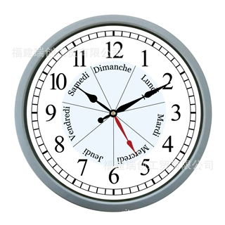 定制欧美时尚创意静音挂钟现代简约石英挂钟家居客厅书房星期挂钟