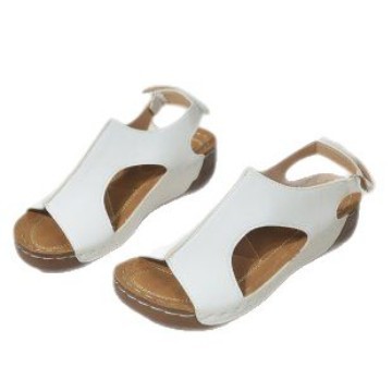 Nuevo verano 2025 Europa y América comercio exterior sandalias de tamaño grande para mujeres cosidas de velcro transpirables sandalias de talón hueco para mujeres