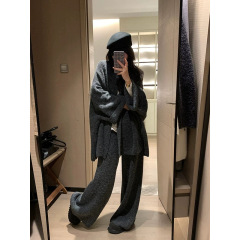 高级感气质洋气蝙蝠袖针织衫外套两件套女法式老钱风松弛毛衣套装