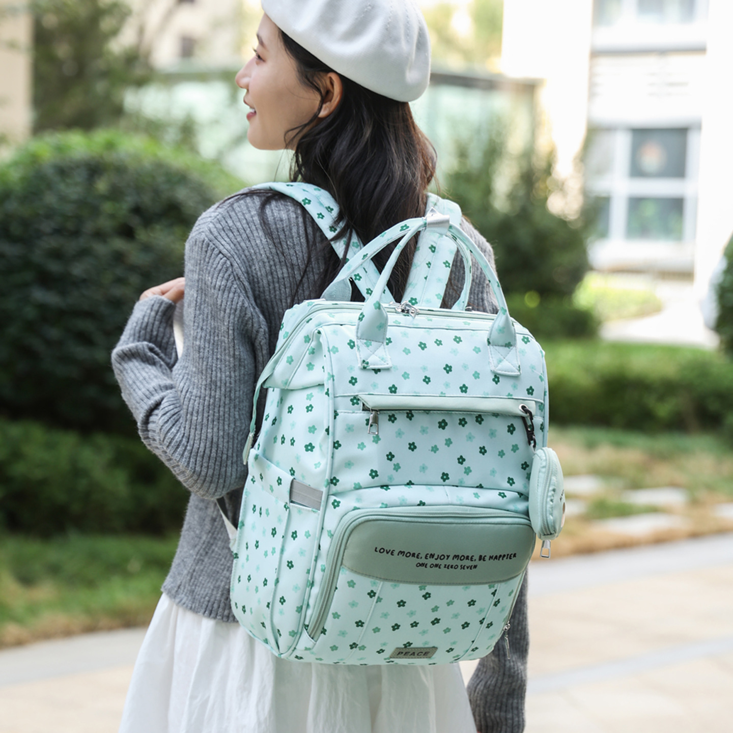 Bolsa de bebé colgante para mamá, bolsa de hombro ligera de gran capacidad, botella multifuncional, bolsa de mano para madre y bebé